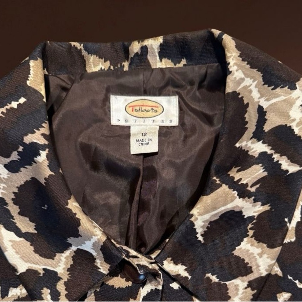 Talbots Petite Cheetah Blazer Top - Picture 3 of 3
